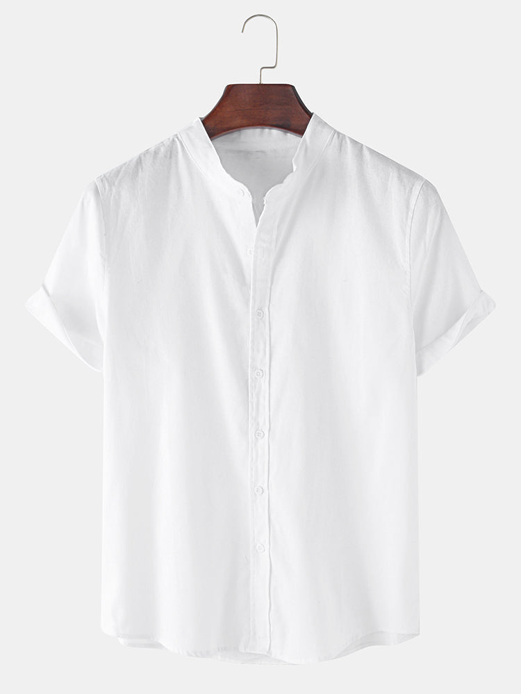 Hagen - Kurzärmelige Basic-T-Shirts im Leinen-Look