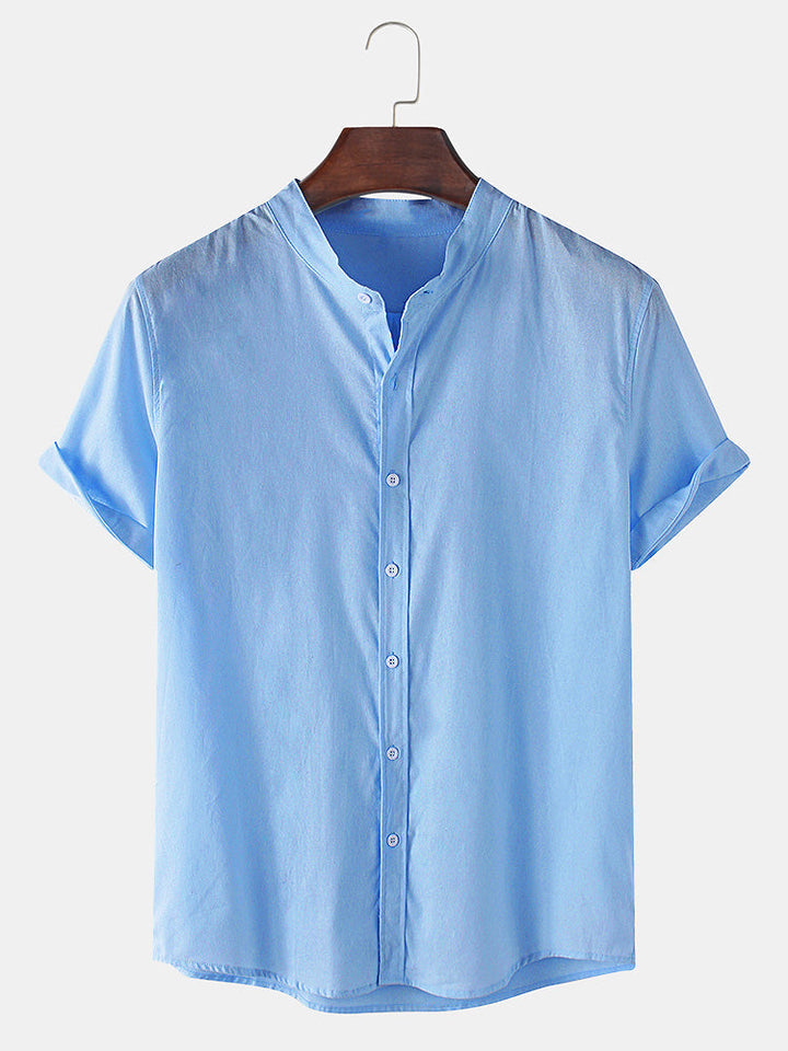 Hagen - Kurzärmelige Basic-T-Shirts im Leinen-Look