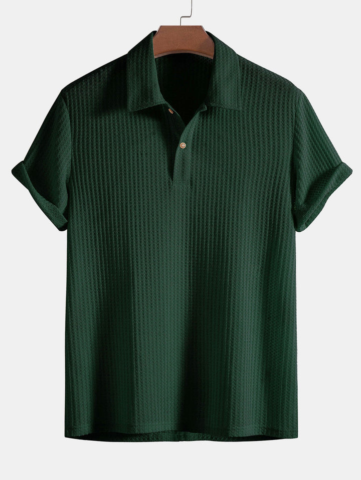 Eckart - Gestricktes Waffel-Poloshirt