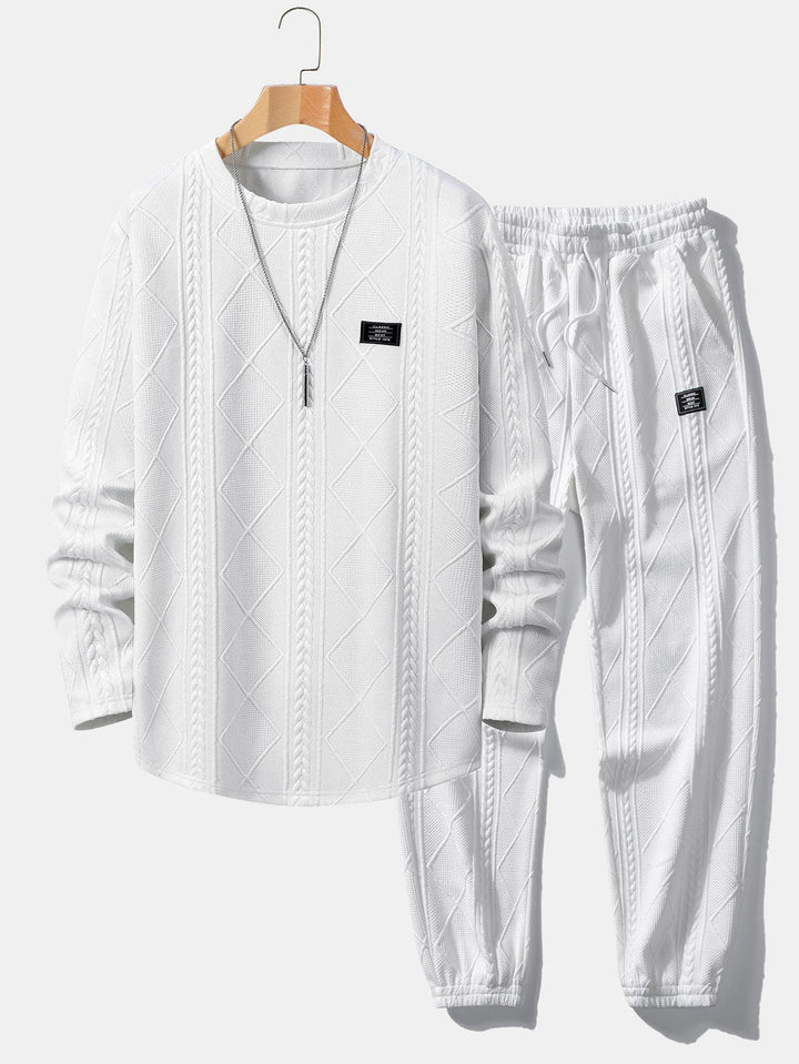 Edmund - Jacquard-Schleifensaum T-Shirt & Jogginghose