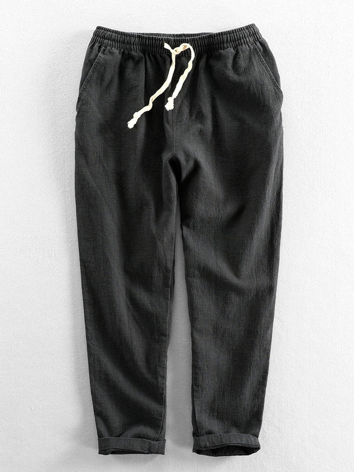 Claus - Leinen-Baumwoll-Mischung Cropped Pants