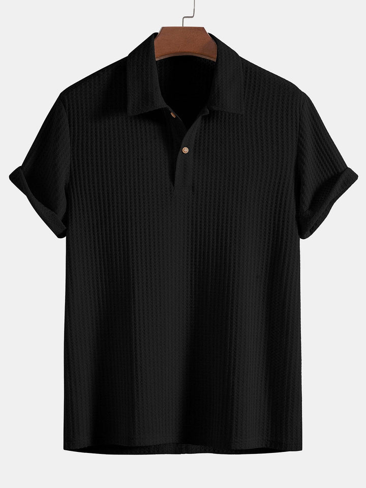 Eckart - Gestricktes Waffel-Poloshirt