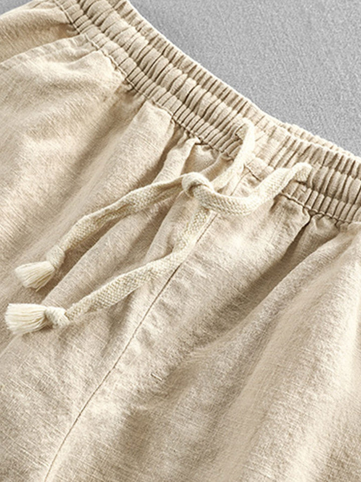 Claus - Leinen-Baumwoll-Mischung Cropped Pants