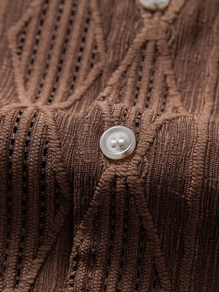 Gerd - Geometrisches Jacquard-Kubanisches Hemd