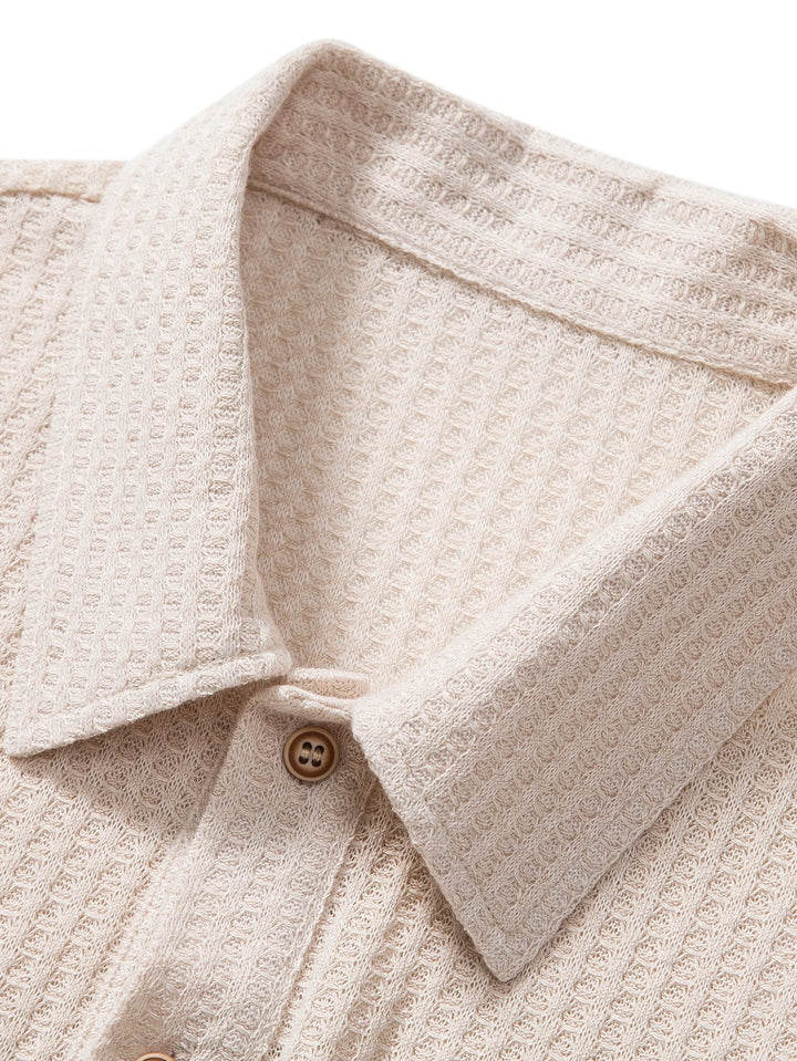 Eckart - Gestricktes Waffel-Poloshirt