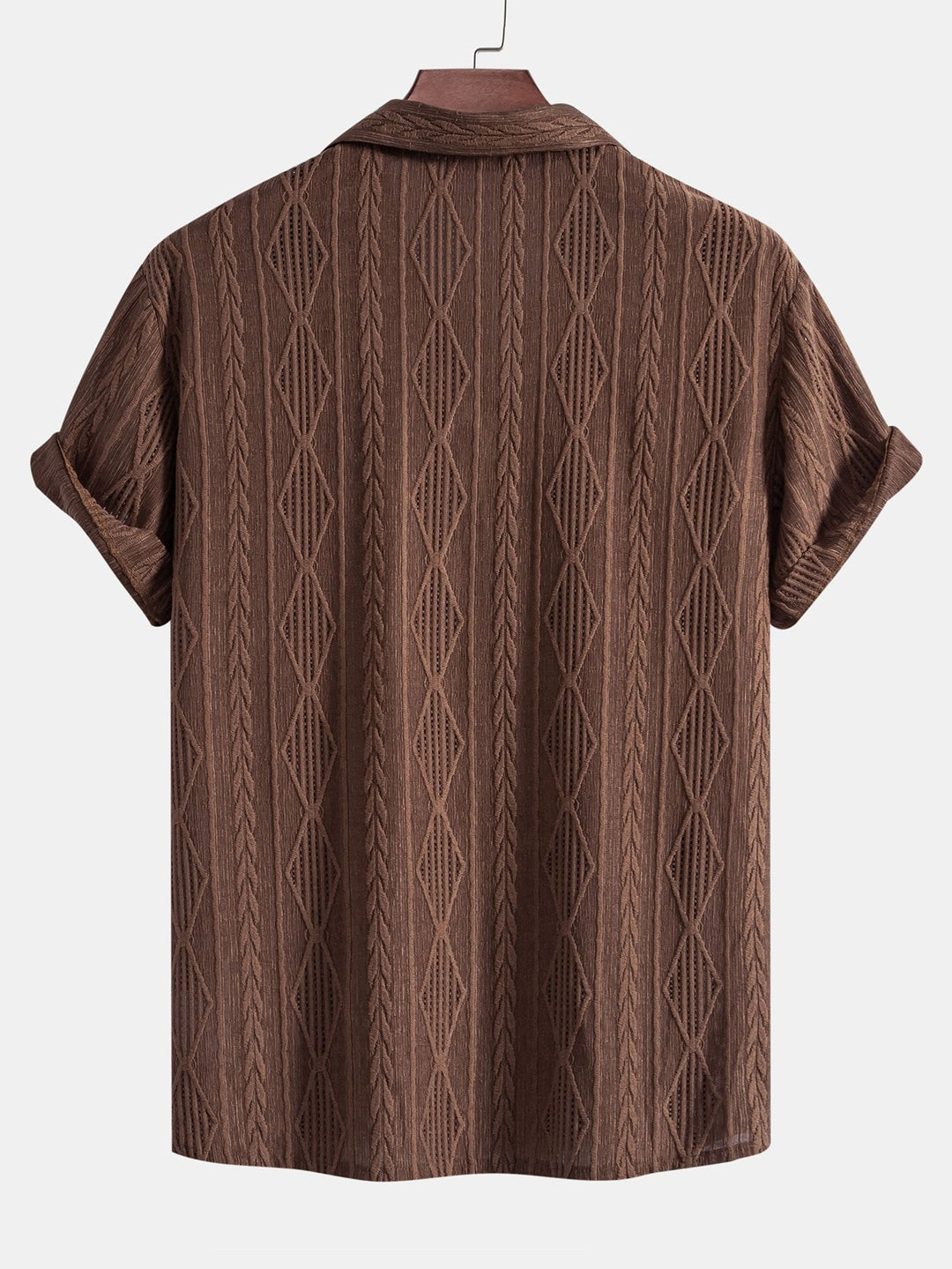 Gerd - Geometrisches Jacquard-Kubanisches Hemd