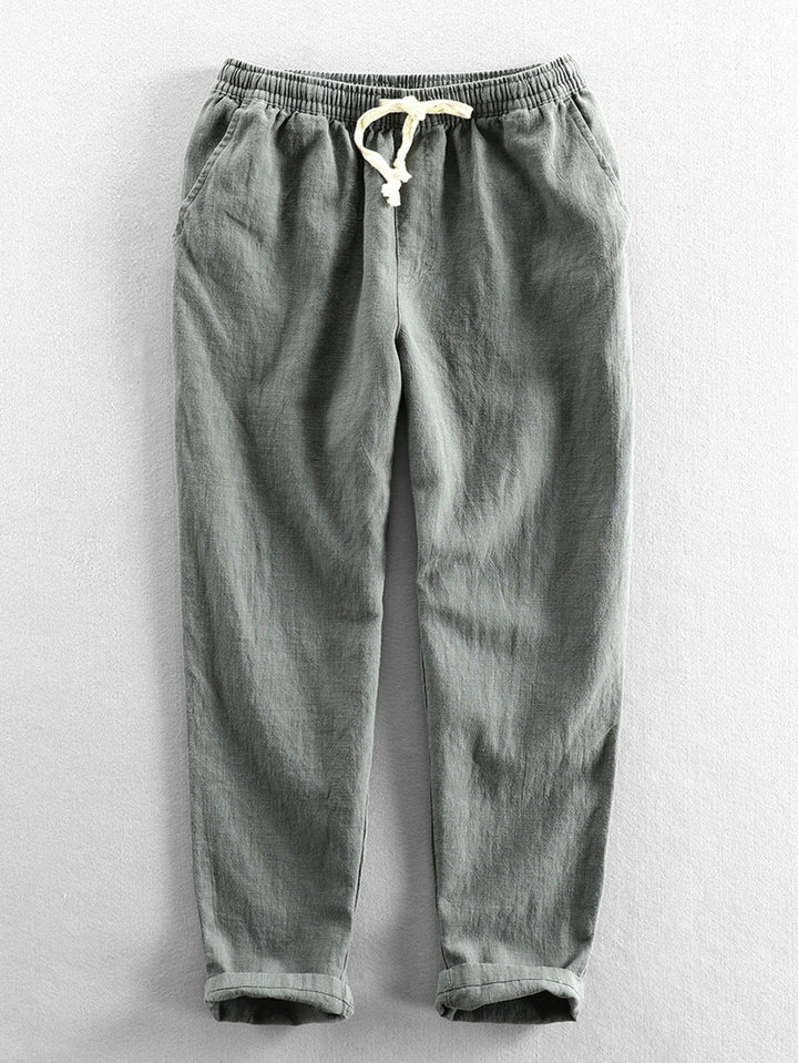 Claus - Leinen-Baumwoll-Mischung Cropped Pants