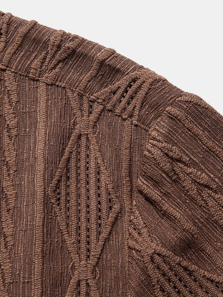Gerd - Geometrisches Jacquard-Kubanisches Hemd