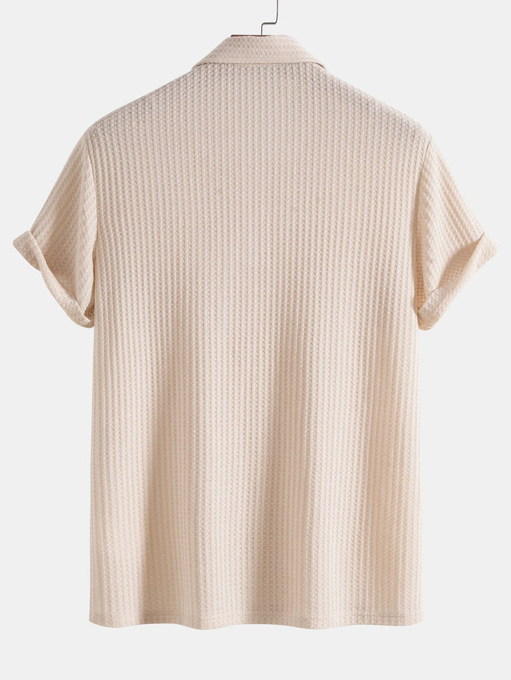 Eckart - Gestricktes Waffel-Poloshirt