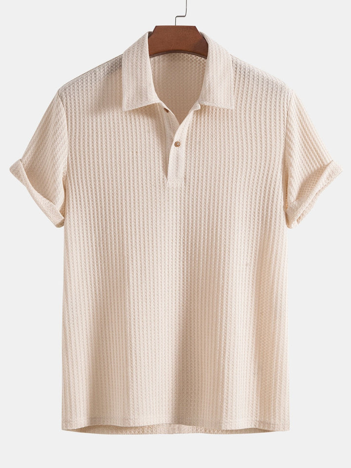 Eckart - Gestricktes Waffel-Poloshirt