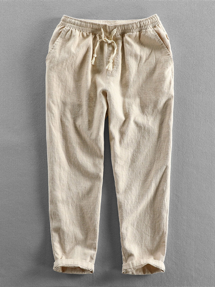 Claus - Leinen-Baumwoll-Mischung Cropped Pants