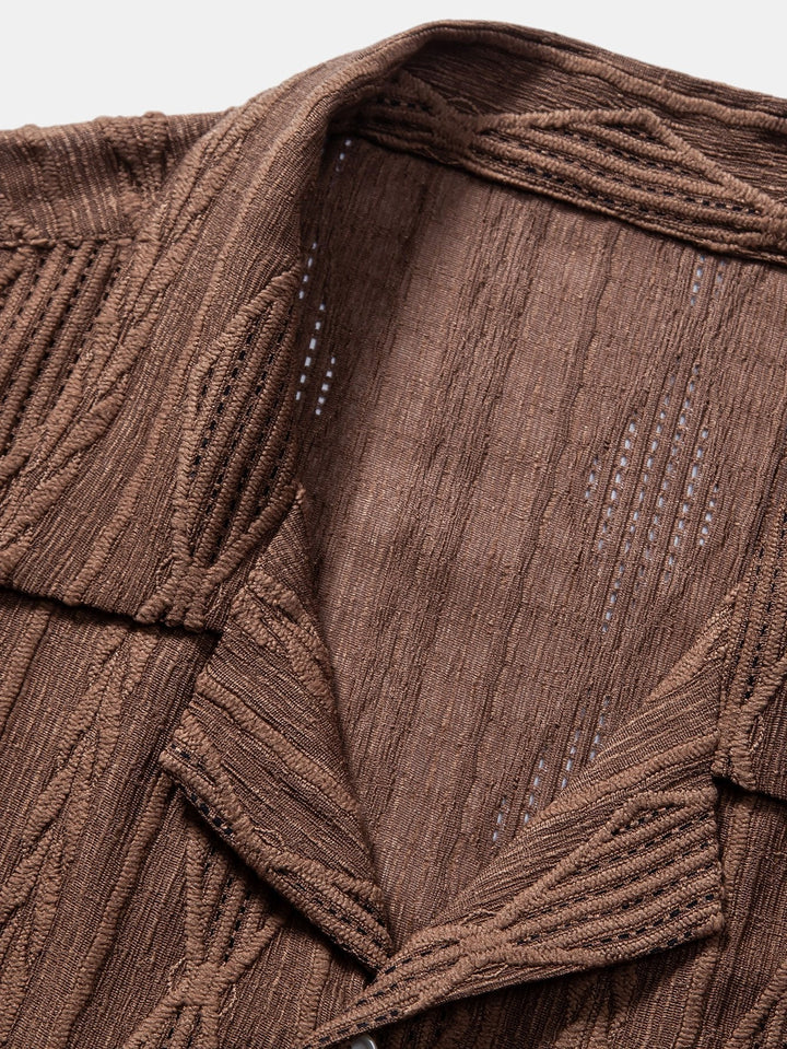Franz - Geometrisches Jacquard-Kubanisches Hemd