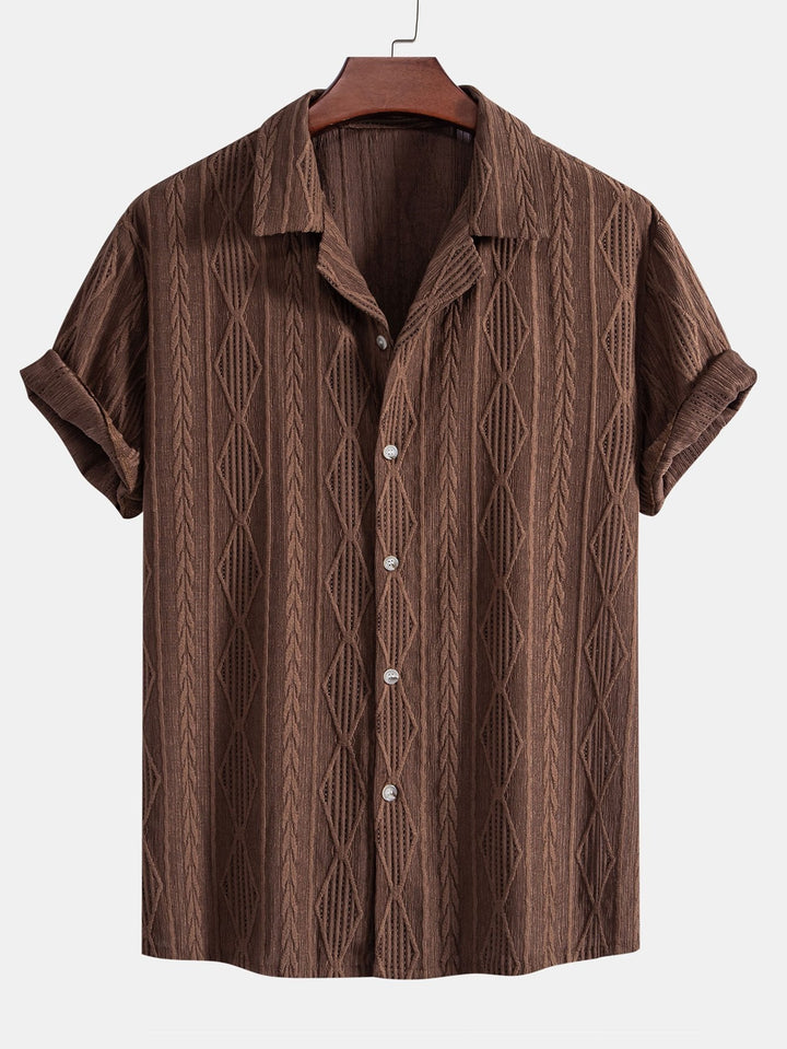 Gerd - Geometrisches Jacquard-Kubanisches Hemd